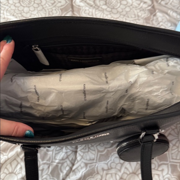 Karl Lagerfeld Black Floral Tote Bag - Picture 8 of 13